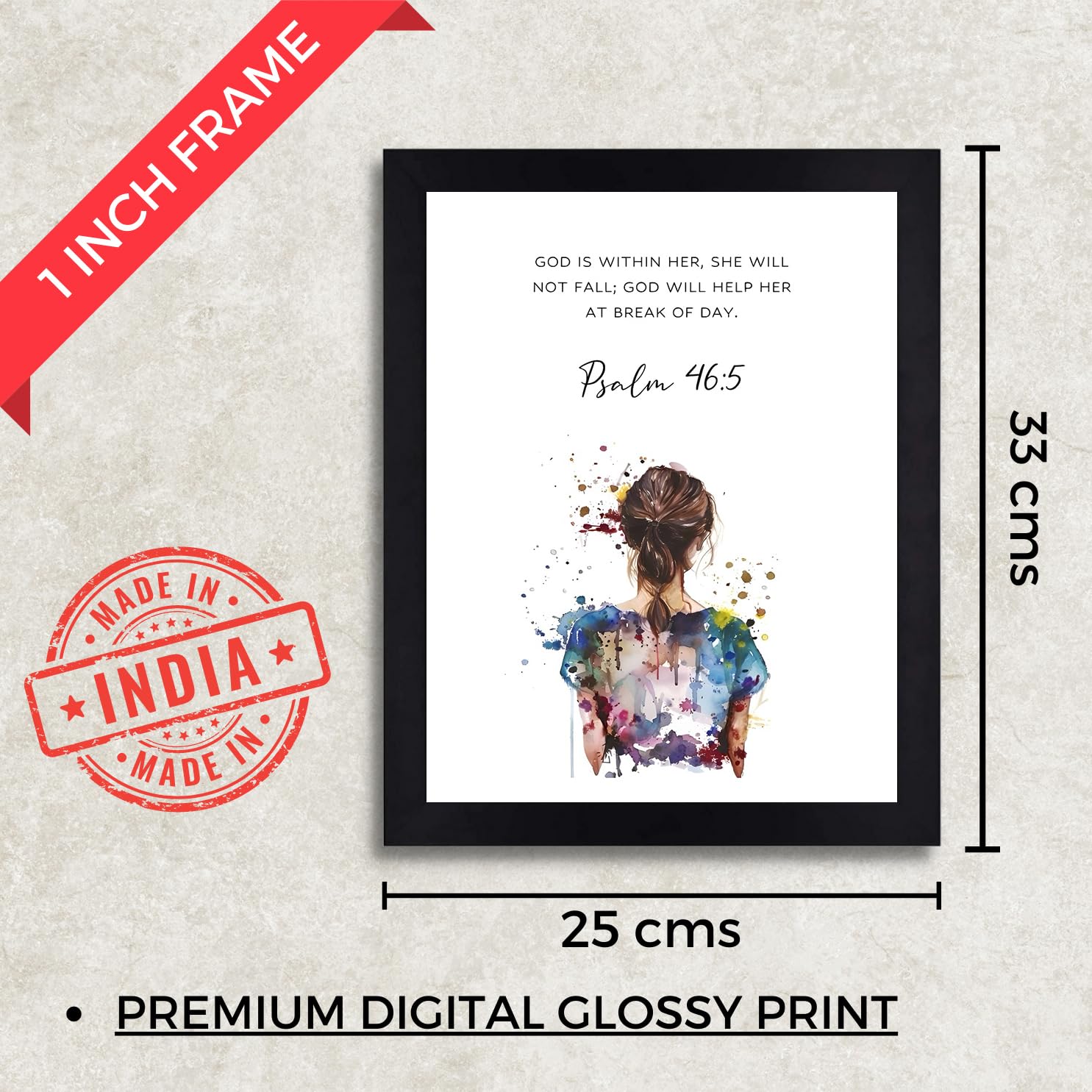 Interio Crafts Psalm 46:5 Christian Picture Print Christian Gift Quotes Poster For Women Girl Bedroom Decor Home Decor Bible Ver